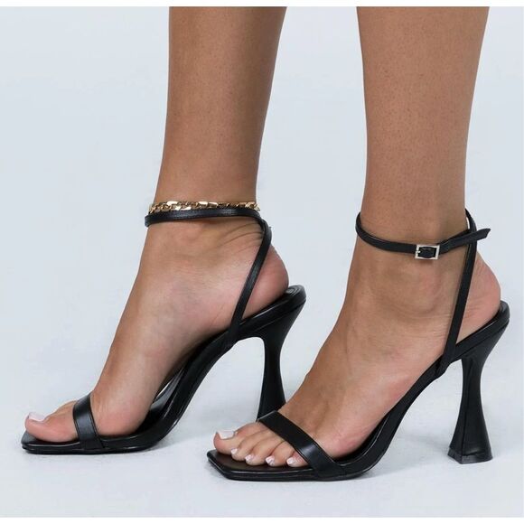 Princess Polly Infinity Heels Black Open Toe Size 10 - Picture 1 of 7